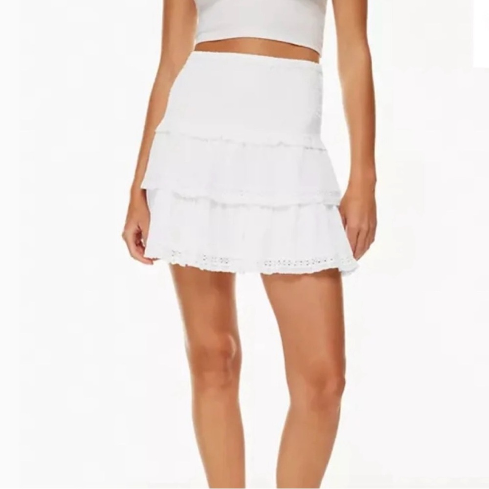 Aritzia white tiered skirt